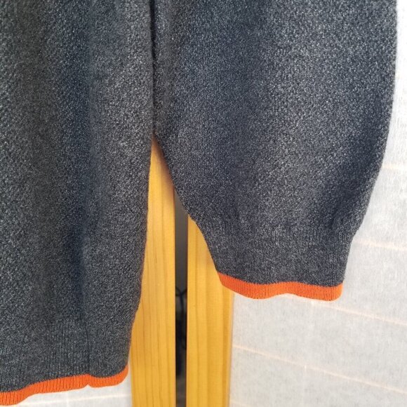 AFAIK Cotton Sweater Crew Neck Long Sleeves Dark Gray Orange Thermal Size XXL - Picture 3 of 8